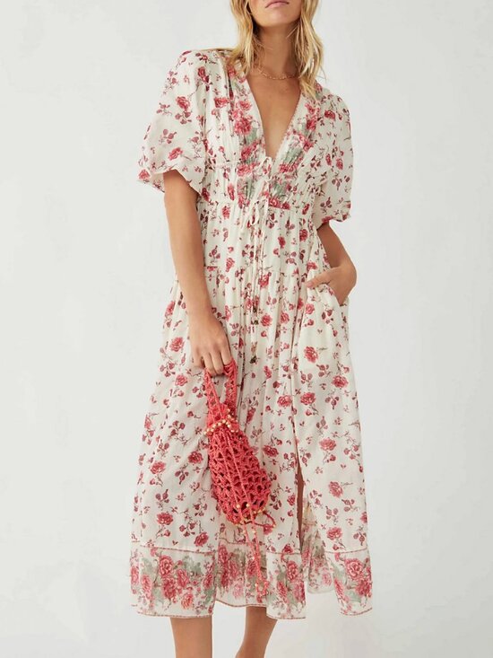 Free People Dresses & Skirts - Free People Boho Cottagecore Prairie Floral Lysette Maxi Dress